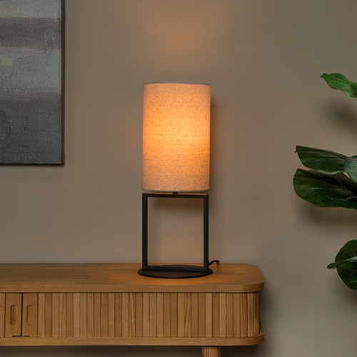 Lucide HERMAN - Tischlampe - Ø 20 cm - 1xE27 - Beige - Atmosphäre 1